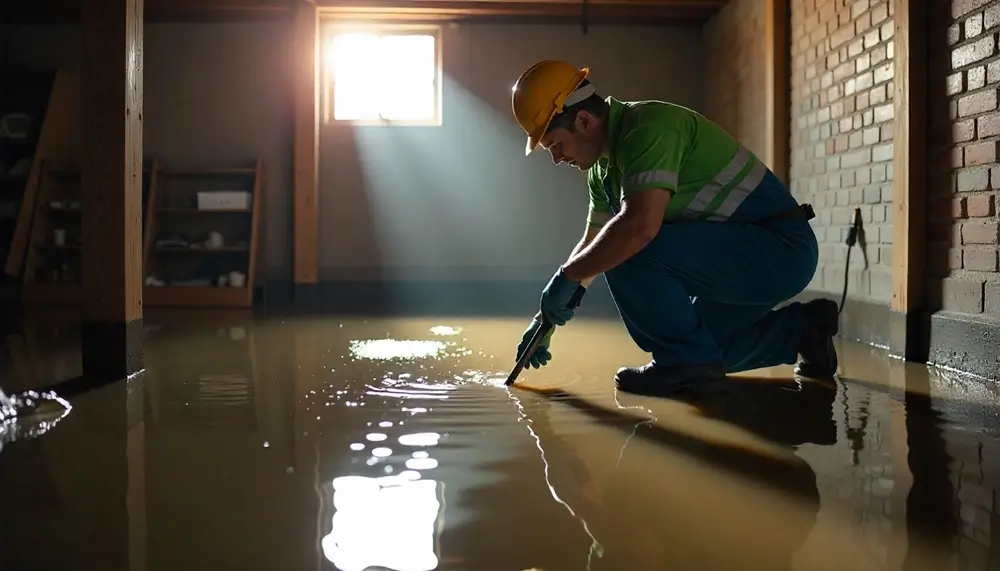 Professional water damage restoration services in Hilbert, WI